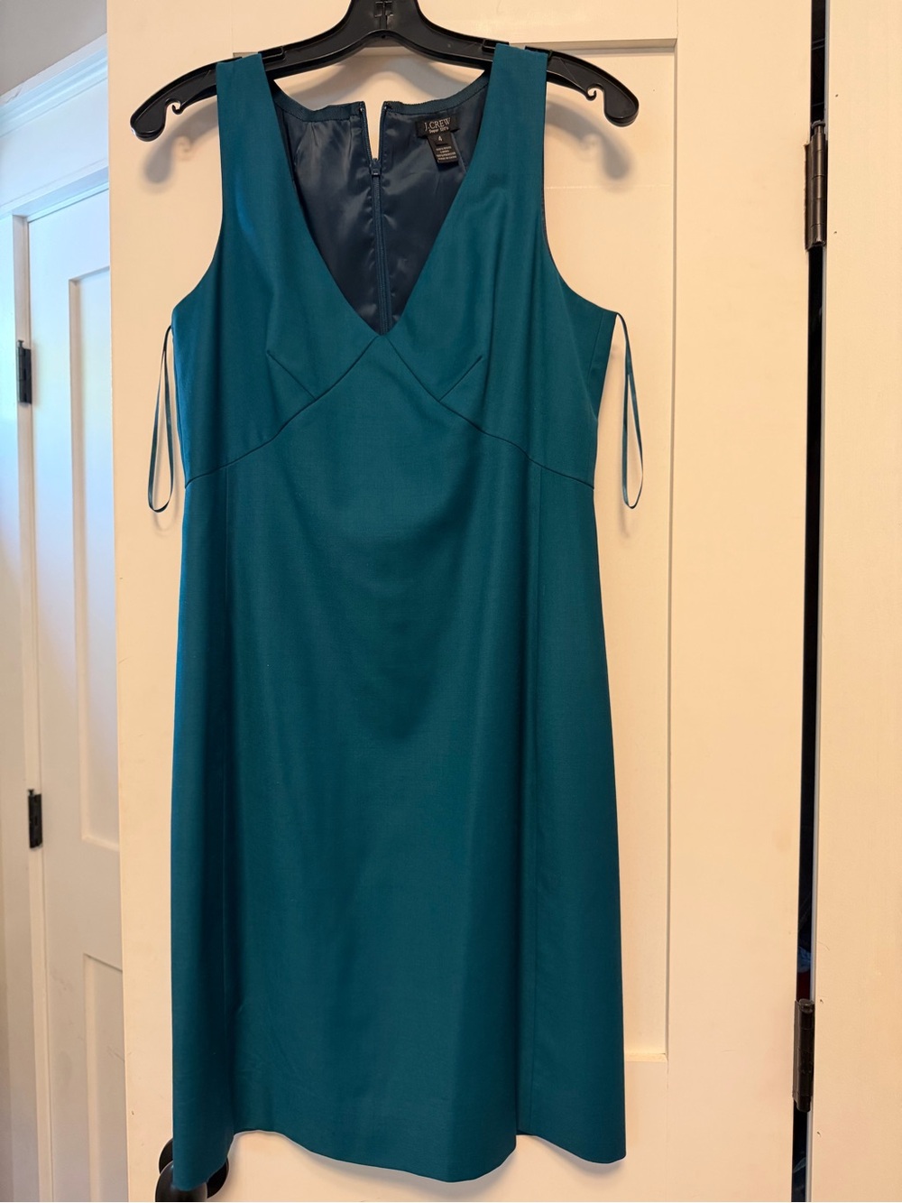 J. Crew Teal V-Neck Midi Dress